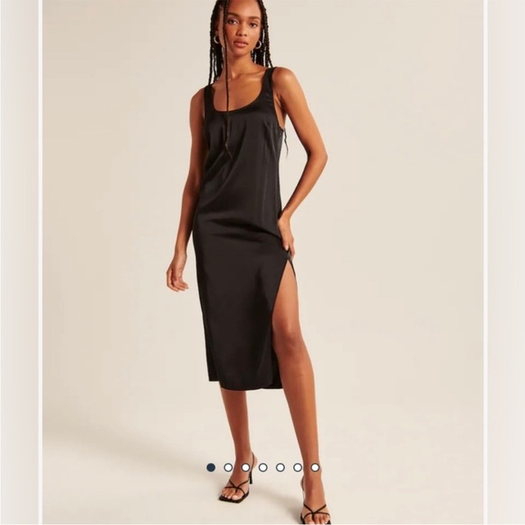 Abercrombie & Fitch Dresses & Skirts - Abercrombie & Fitch Satin Taupe slip midi dress